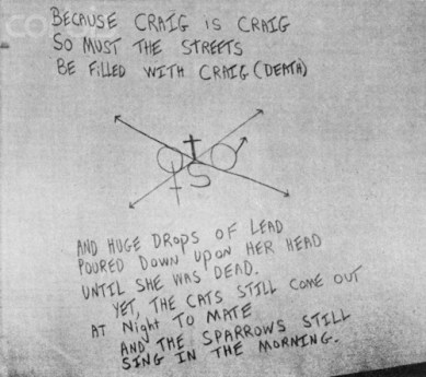 Note from Son of Sam Killer David Berkowitz