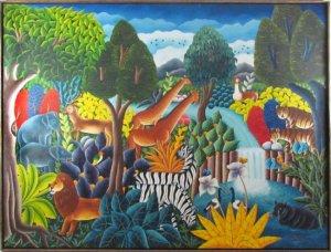 L Dumond: Noah's Ark by a Waterfall