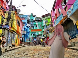 yours truly running down a street in Rio