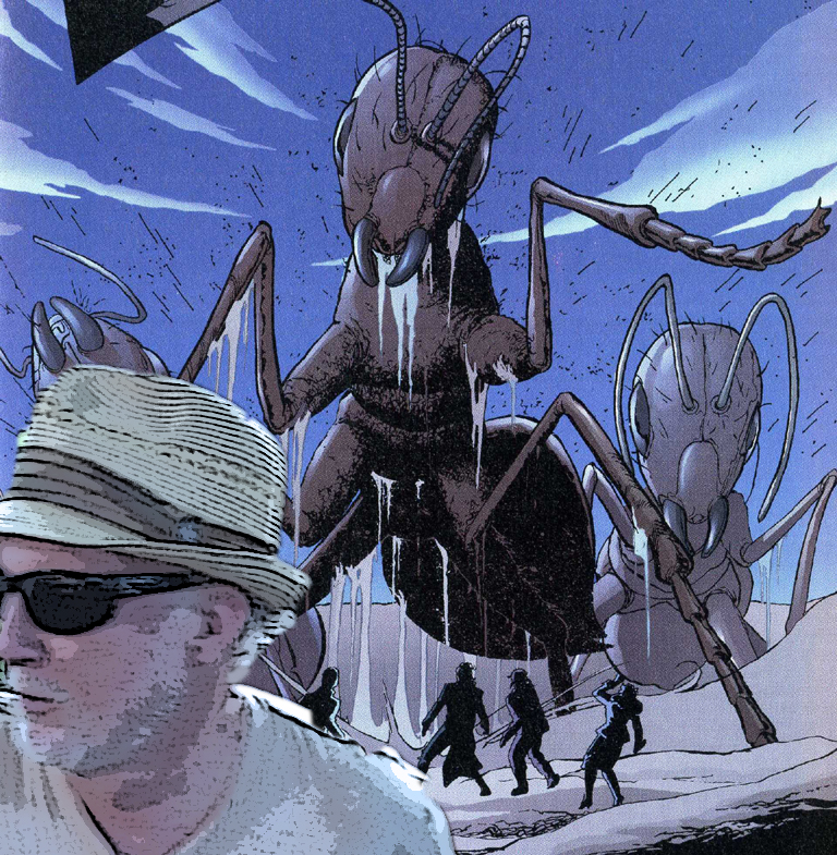 the author fleeing from an ant attack