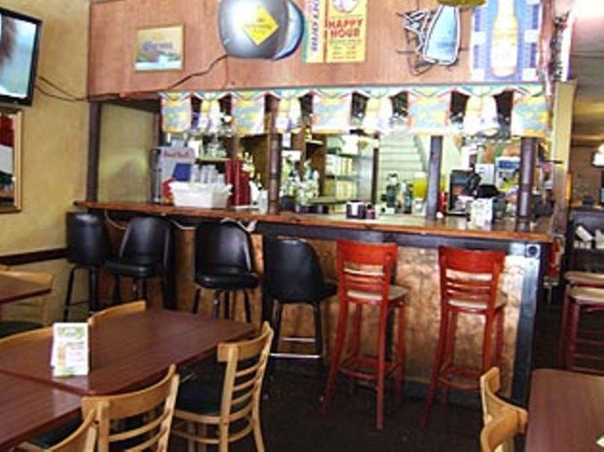 the bar inside La Hacienda