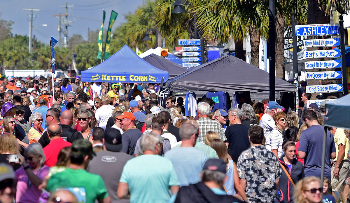 Aging punks too lazy/cheap to dye their gray/white hair descend on Folly Beach